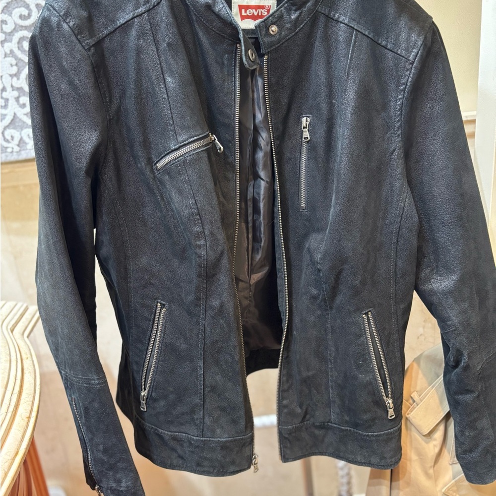 Levi's Black Genuine Leather Women's Jacket size 2x